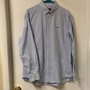 Vineyard Vines Blue Checkered Casual Button Down Shirt